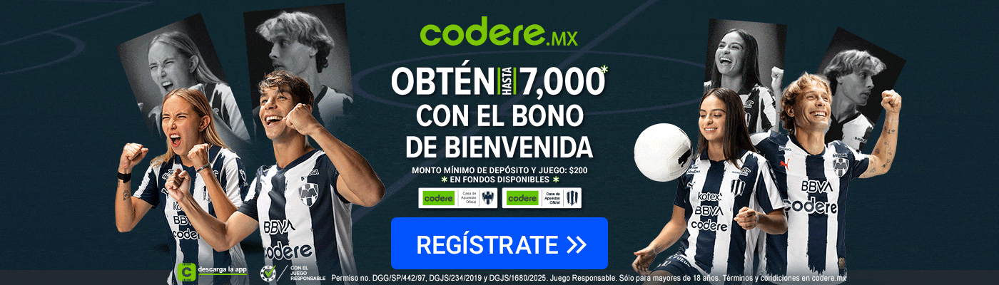 Banner promocional animado de Codere MX