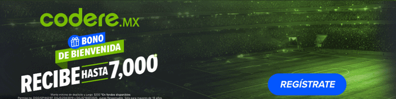 Banner promocional animado de Codere MX